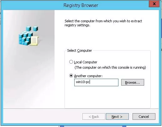Remote registry browser