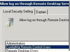 Allow log on through Remote Desktop Services policy