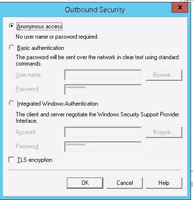 Outbound security: anonymous access