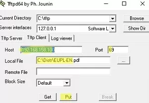 TFTPD64 : an opensource IPv6 ready TFTP server/service for windows : TFTP  server