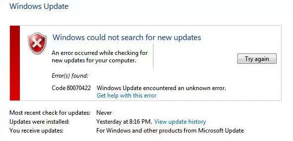 Windows Update error