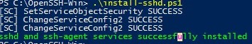 install openssh (sshd service) with powershell script 