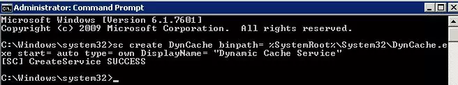 install DynCache service
