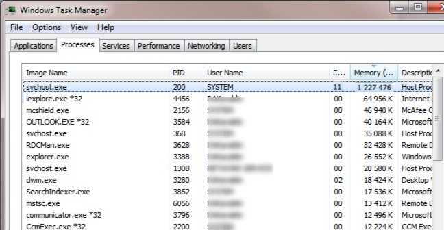 High Memory Usage by process Svchost.exe 