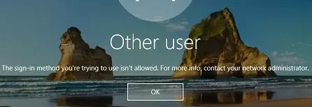 The sign-in method you are trying to use isn’t allowed windows 10