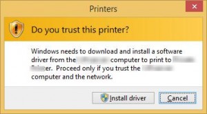 unable to install network printer driver windows 10