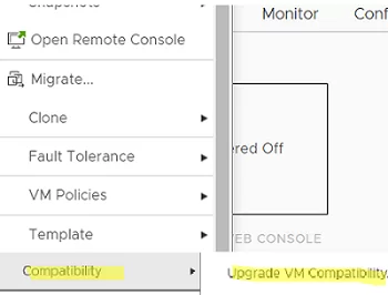 upgrade vm compatibility with vsphere client