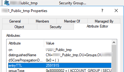 entryTTL in AD group properties (dynamicObject class)