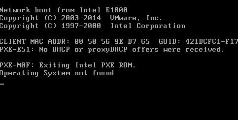 boot error: Operating System not found