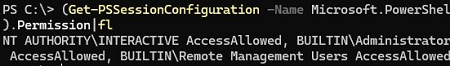 Get-PSSessionConfiguration Permission