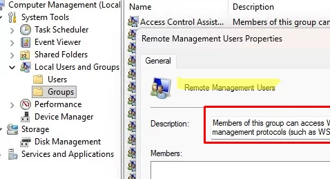 Remote Management Users - local group grant permissions to use WSmanagement and PowerShell remoting