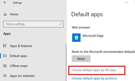 set default apps on windows 10