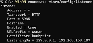 WinRM enumerate winrm/config/listener