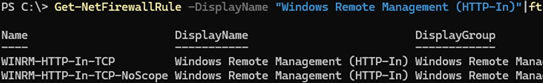 WInRM firewall rules