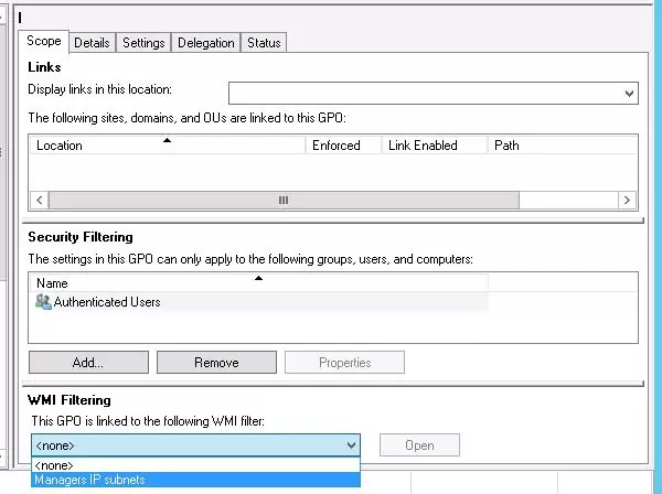 link WMI filter to Group Policy