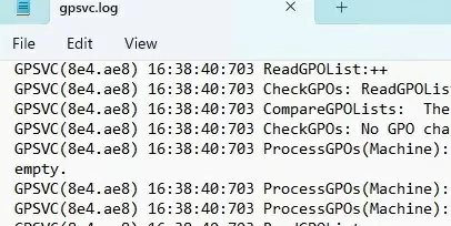 view gpsvc.log