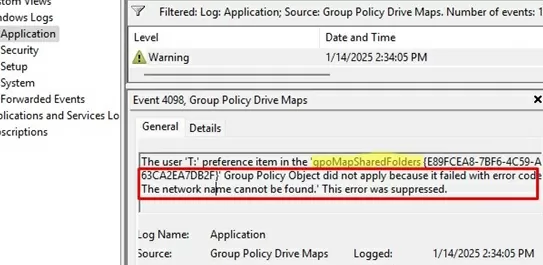 View Group Policy Preference errors