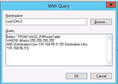 wmi query Win32_IP4RouteTable 