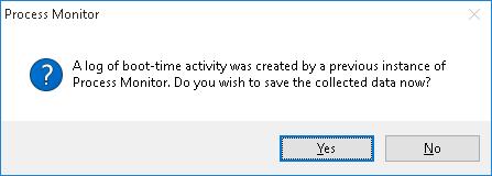 save boot time activity log