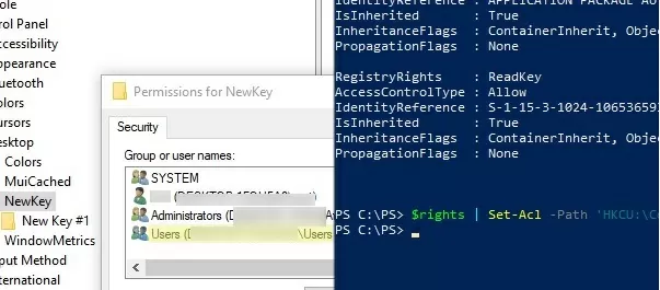 change registry key permissions with powershell