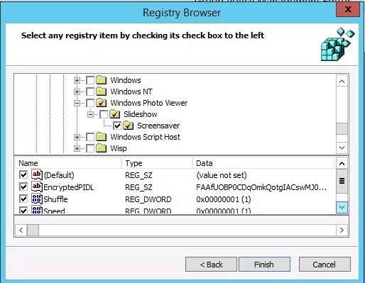 screensaver reg: Shuffle, speed and EncryptedPIDL