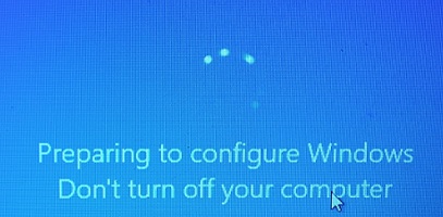 computer stuck preparing to configure windows, Do not turn off your computer