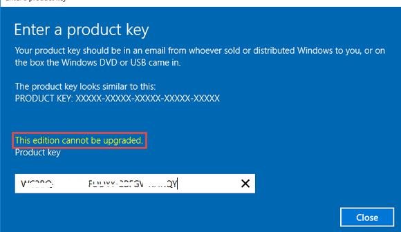 Windows Server 2016: This edition cannot be upgraded