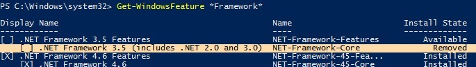 NET-Framework-Core 3.5 deprecated feature on Windows Server