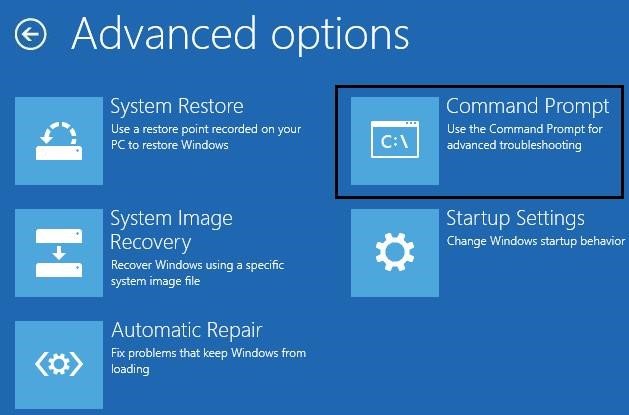 Windows Recovery Environment - run Command Prompt
