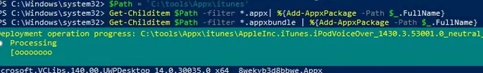 powershell - install uwp appx with dependencies