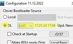 select clover bootloader source