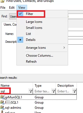 advanced filtering in active directory search results