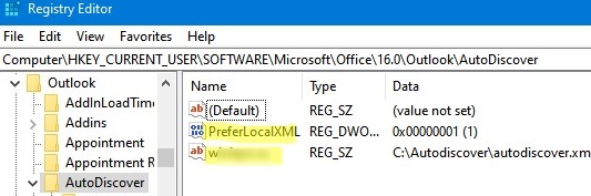 PreferenceLocalXML registry option for Outlook 2019/2016