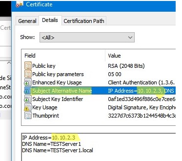 create self-signed certificate for an IP address on windows