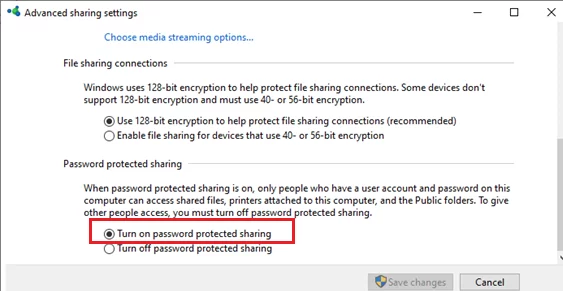 windows 10 - enable password protected sharing (to disable guest access)