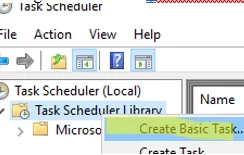 Create basic task in Task Scheduler