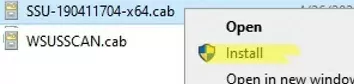 file explorer: add install cab file menu item
