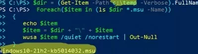 install multiple msu updates with powershell script or batch