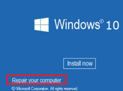 windows 10 repair your computer