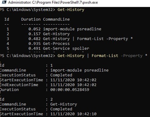 How can I see the Windows command line history in the cmd.exe?