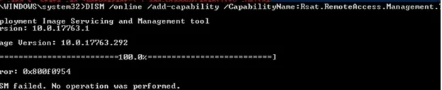 DISM add-capability rsat error 0x800f0954