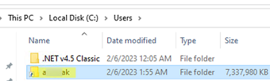 Check mounted user profile disk in C:\users folder