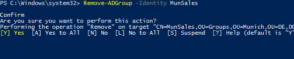 remove-adgroup powershell cmdlet