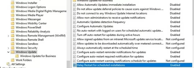 Windows Update GPO settings for getting updates from Microsoft Update services on the Internet 