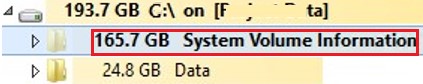 System Volume Information folder taking huge space on Windows Server 2016