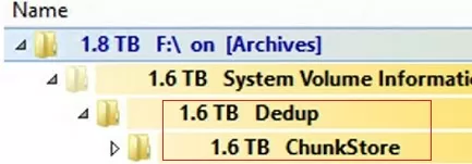 large dedup chunk store in system volume information folder cleanup. How to cleanup Dedup chunk store with Garbage Collection