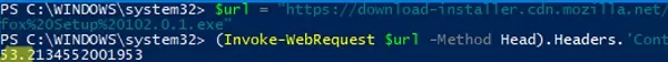 wget: powershell get file size by http link