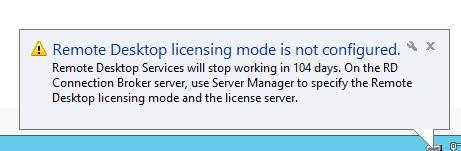 WinServer 2012 R2 - Licensing mode for the RDSH is not configured