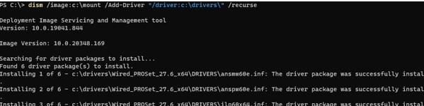 dism.  Adding Drivers to a Windows Image Using
