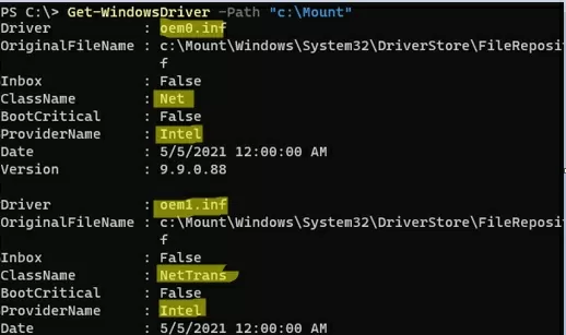 get-windowsdrivers: list drivers in iso image or wim file